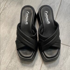 I’intervalle Platform black platform slide sandals Size 38 (8)